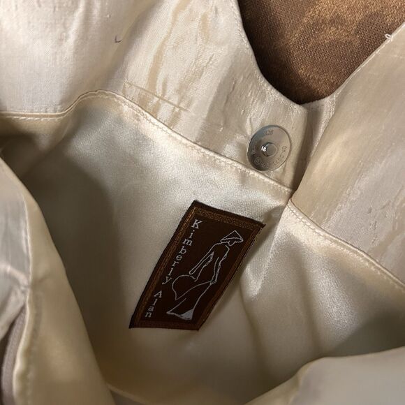 KIMBERLY ALAN Embroidered Floral Vintage 80s Purse Hobo Handbag 100% Silk - Picture 15 of 15